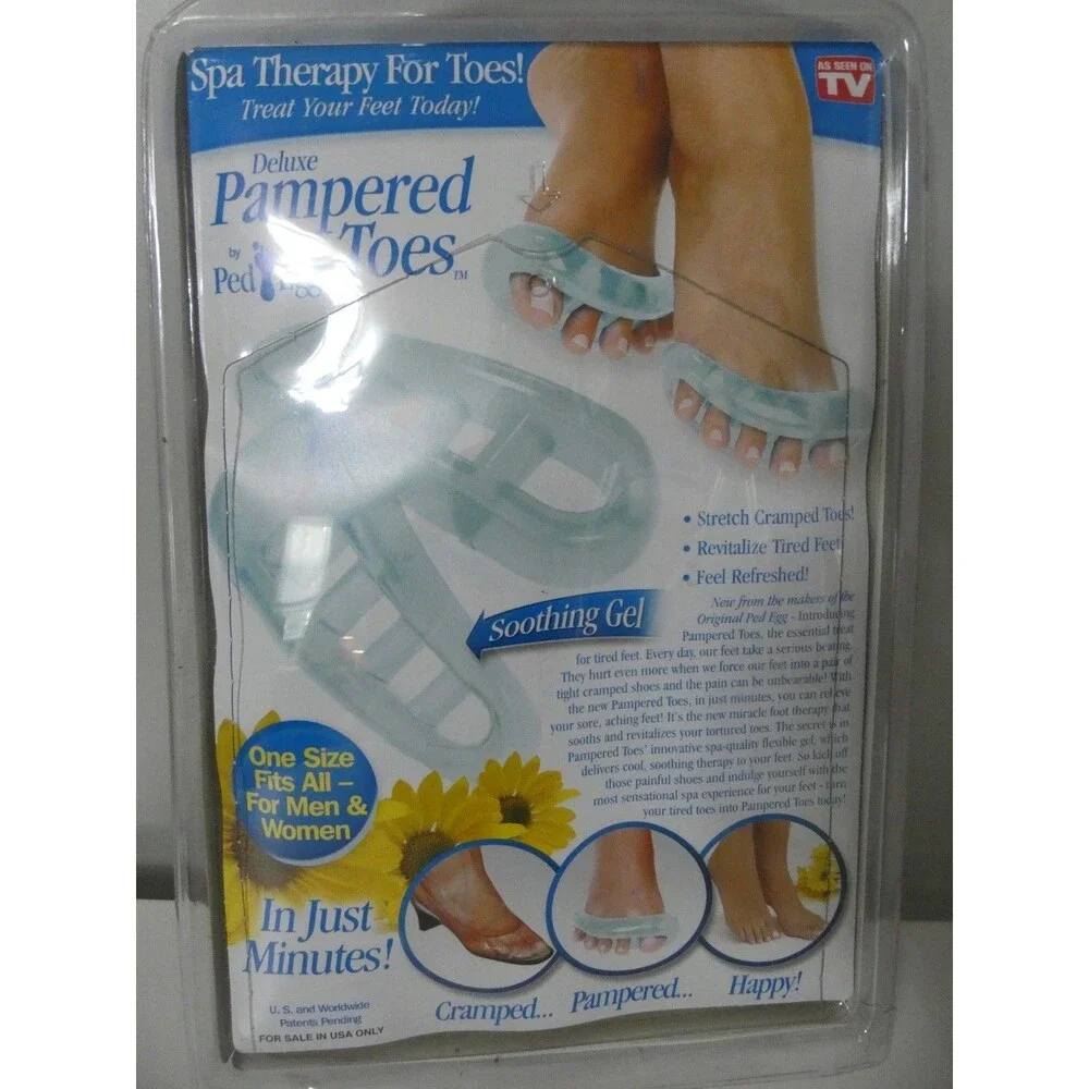 Ped Egg Deluxe Pampered Toes Spa Therapy Toe Separator One Size Gel Soothing